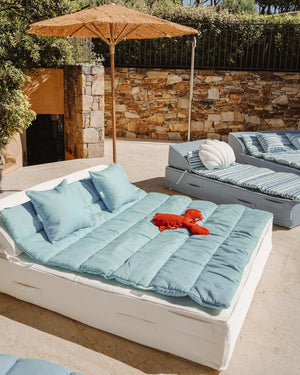 Mattress Topper – 2-Seater Sun Lounger – Sky Blue