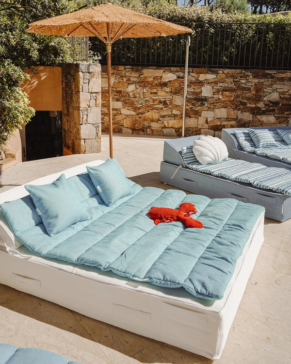 Mattress Topper – 2-Seater Sun Lounger – Sky Blue